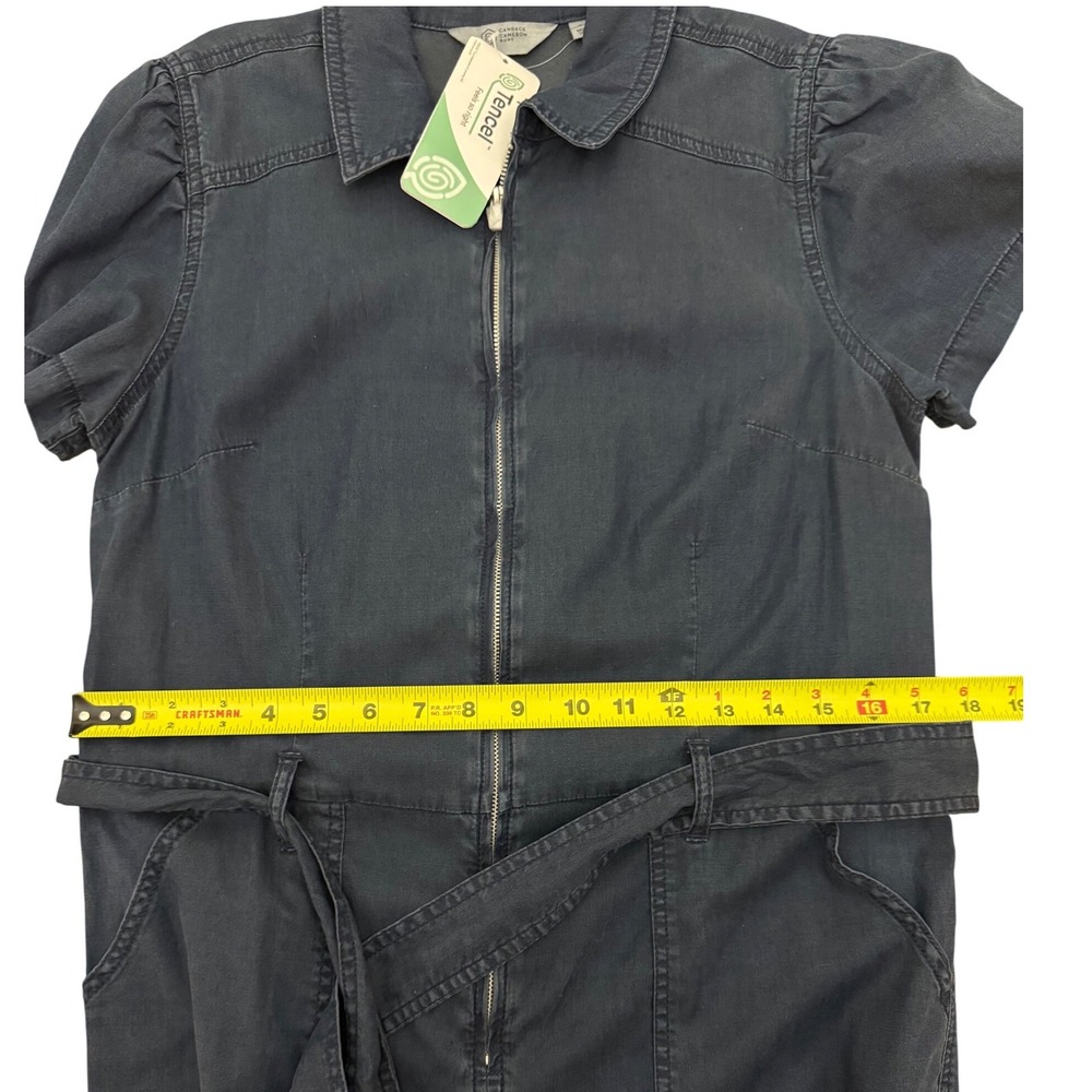Candace Cameron Bure Denim‎ Chambray Utility Jumpsuit Belted Blue Size S - Picture 8 of 11